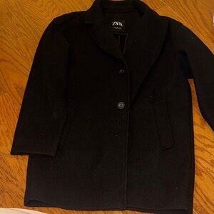 Zara girls  Classic Black wool jacket